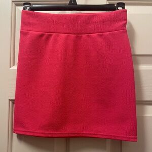 Red pencil skirt.
